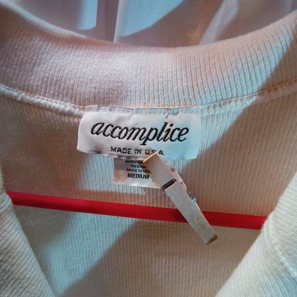 Accomplice white button up sweater size Small - Picture 3 of 6
